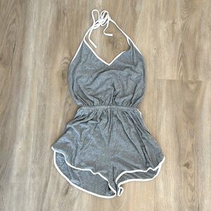 F21 Gray sporty Halter Romper